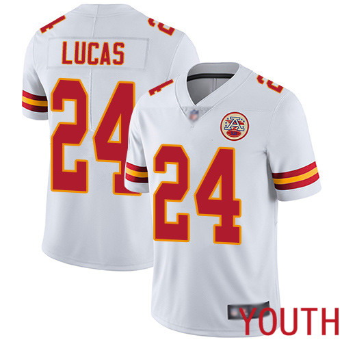 Youth Kansas City Chiefs 24 Lucas Jordan White Vapor Untouchable Limited Player Football Nike NFL Jersey